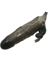 BAILE BRAVE MAN FUNDA REALISTICA PENE CON RABBIT 165 CM NEGRO