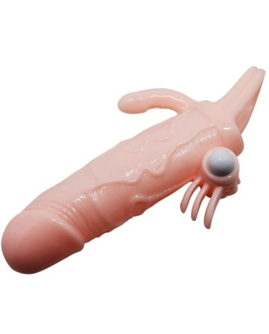 BAILE BRAVE MAN FUNDA PENE ANAL Y CLITORIS VIBRADOR 165 CM NATURAL