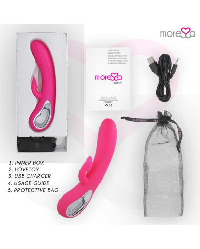 MORESSA DUSTIN SUCCIONADOR CLITORIAL Y POTENTE VIBRACION PREMIUM SILICONE RECARGABLE