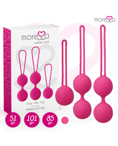 MORESSA OSIAN SET PREMIUM SILICONA ROSA Osian One 51 g Osian Two 101 g Osian Three 85 g