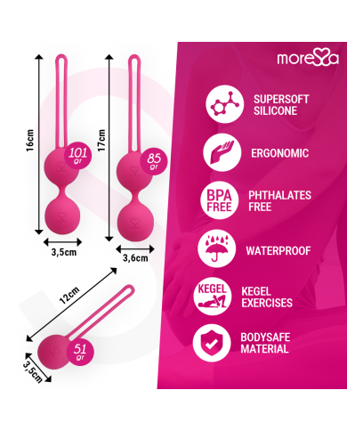 MORESSA OSIAN SET PREMIUM SILICONA ROSA Osian One 51 g Osian Two 101 g Osian Three 85 g