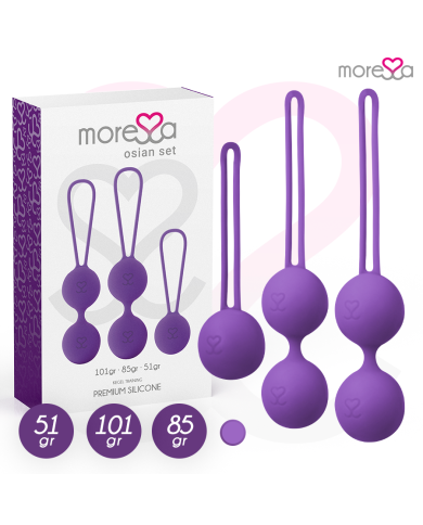 MORESSA OSIAN SET Osian One 51 Gr Osian Two 101 Gr Osian Three 85 gr PREMIUM SILICONA LILA