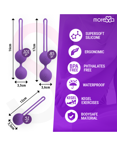 MORESSA OSIAN SET Osian One 51 Gr Osian Two 101 Gr Osian Three 85 gr PREMIUM SILICONA LILA