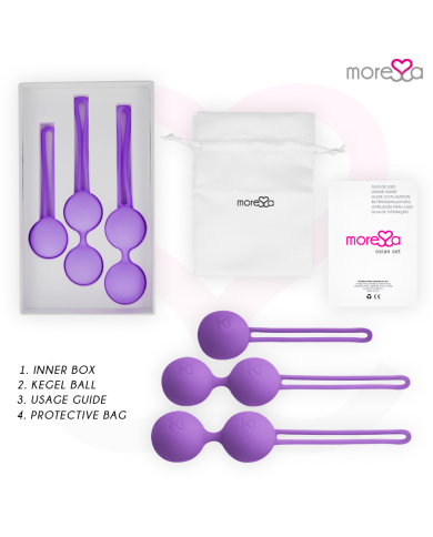 MORESSA OSIAN SET Osian One 51 Gr Osian Two 101 Gr Osian Three 85 gr PREMIUM SILICONA LILA