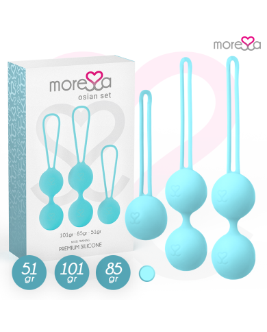 MORESSA OSIAN SET Osian One 51 Gr Osian Two 101 Gr Osian Three 85 gr PREMIUM SILICONA TURQUESA