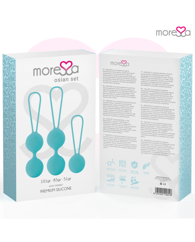 MORESSA OSIAN SET Osian One 51 Gr Osian Two 101 Gr Osian Three 85 gr PREMIUM SILICONA TURQUESA