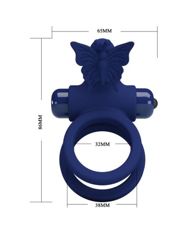 PRETTY LOVE JAMELE DOBLE ANILLO CON VIBRACION ESTIMULADOR MARIPOSA AZUL PRETTY LOVE JAMELE DOBLE ANILLO CON VIBRACION ESTIMULADOR MARIPOSA AZUL