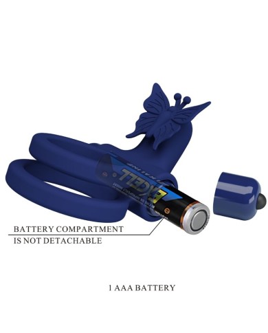 PRETTY LOVE JAMELE DOBLE ANILLO CON VIBRACION ESTIMULADOR MARIPOSA AZUL PRETTY LOVE JAMELE DOBLE ANILLO CON VIBRACION ESTIMULADOR MARIPOSA AZUL