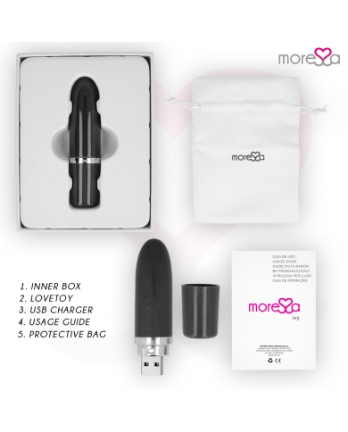 MORESSA IVY MASAJEADOR SIMULADOR LABIAL DE VIAJE NEGRO