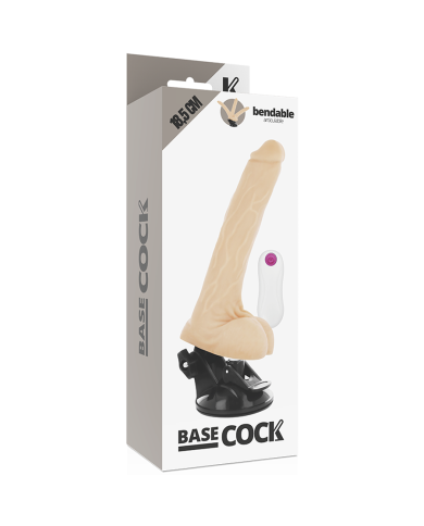BASECOCK VIBRADOR REALISTICO ARTICULABLE CONTROL REMOTO NATURAL 185 CM O 4 CM