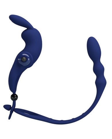 PRETTY LOVE AYAD ANILLO VIBRADOR RABBIT CON PLUG AZUL