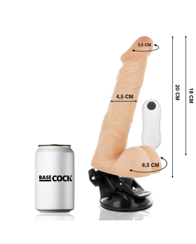 BASECOCK VIBRADOR REALISTICO ARTICULABLE CONTROL REMOTO NATURAL 20 CM O 45 CM