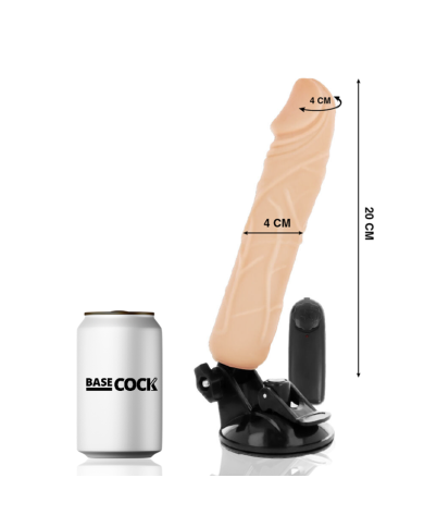 BASECOCK VIBRADOR REALISTICO CONTROL REMOTO NATURAL 20 CM O 4 CM