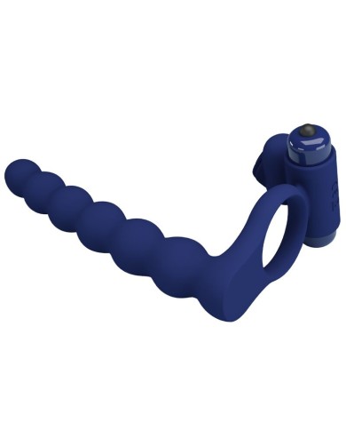 PRETTY LOVE AJMAL ANILLO VIBRADOR CON PLUG AZUL PRETTY LOVE AJMAL ANILLO VIBRADOR CON PLUG AZUL