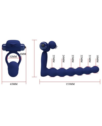 PRETTY LOVE AJMAL ANILLO VIBRADOR CON PLUG AZUL PRETTY LOVE AJMAL ANILLO VIBRADOR CON PLUG AZUL