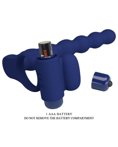 PRETTY LOVE AJMAL ANILLO VIBRADOR CON PLUG AZUL PRETTY LOVE AJMAL ANILLO VIBRADOR CON PLUG AZUL