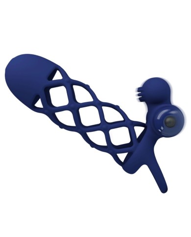PRETTY LOVE GIANN ANILLO VIBRADOR CON FUNDA DE SILICONA AZUL
