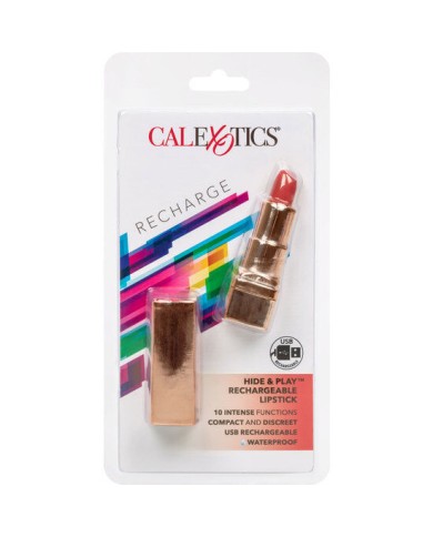 CALEXOTICS BALA PINTALABIOS RECARGABLE HIDE PLAY ROJO