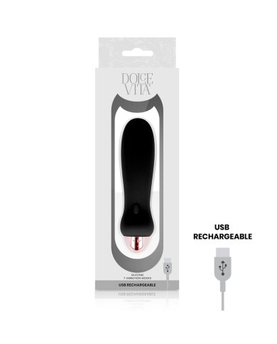 DOLCE VITA VIBRADOR RECARGABLE FIVE NEGRO 7 VELOCIDADES