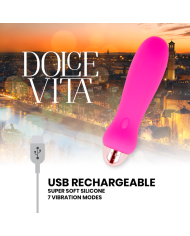 DOLCE VITA VIBRADOR RECARGABLE FIVE ROSA 7 VELOCIDADES