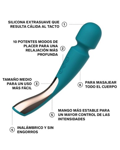 LELO MASAJEADOR SMART MEDIUM WAND 2 VERDE AGUA