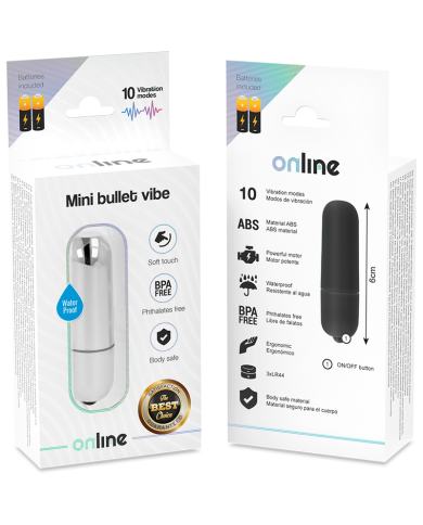 ONLINE MINI BALA VIBRADORA PLATEADA