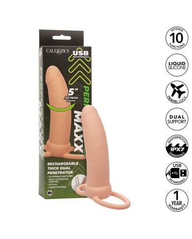CALEXOTICS MAXX DOBLE PENETRADOR GRUESO 10 VIBRACIONES NATURAL CALEXOTICS MAXX DOBLE PENETRADOR GRUESO 10 VIBRACIONES NATURAL