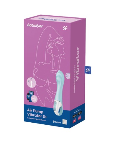 SATISFYER AIR PUMP VIBRATOR 5 VIBRADOR PUNTO G INFLABLE APP AZUL
