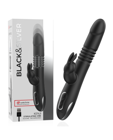 BLACKSILVER KENJI VIBRADOR RABBIT UP DOWN MANDO CONTROL REMOTO WATCHME