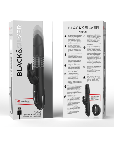 BLACKSILVER KENJI VIBRADOR RABBIT UP DOWN MANDO CONTROL REMOTO WATCHME