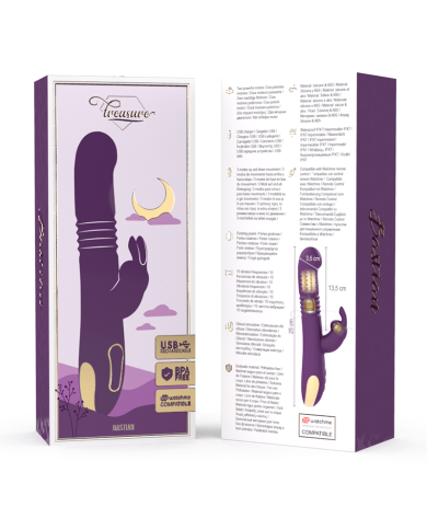 TREASURE BASTIAN RABBIT UP DOWN ROTADOR VIBRADOR MANDO CONTROL REMOTO WATCHME