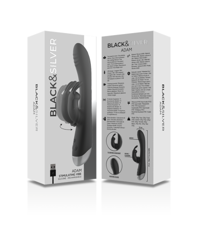 BLACKSILVER DJ ADAM ESTIMULADOR RABBIT SILICONA RECARGABLE NEGRO