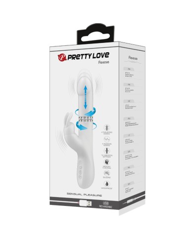 PRETTY LOVE REESE VIBRADOR CON ROTACION PLATEADO