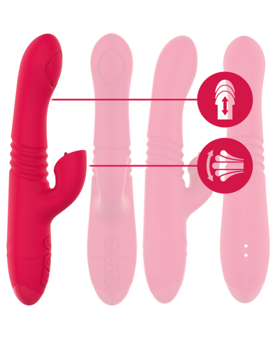 INTENSE DUA VIBRADOR MULTIFUNCION RECARGABLE UP DOWN CON LENGUA ROJO