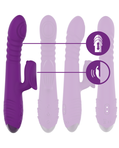 INTENSE IGGY VIBRADOR MULTIFUNCION RECARGABLE UP DOWN CON ESTIMULADOR DE CLITORIS MORADO