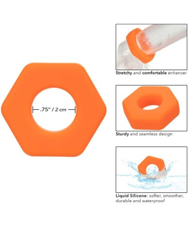 CALIFORNIA EXOTICS ALPHA ANILLO PROLONG SEXGONO NARANJA