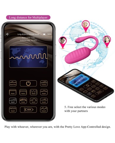 PRETTY LOVE CATALINA HUEVO VIBRADOR RECARGABLE ROSA APP GRATUITA