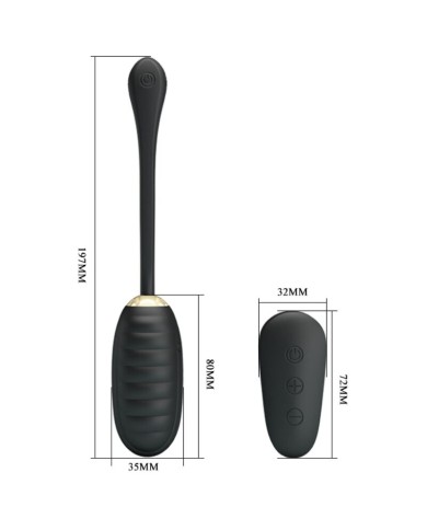 PRETTY LOVE DOREEN HUEVO VIBRADOR DE LUJO RECARGABLE NEGRO CONTROL REMOTO