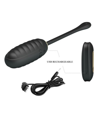 PRETTY LOVE DOREEN HUEVO VIBRADOR DE LUJO RECARGABLE NEGRO CONTROL REMOTO