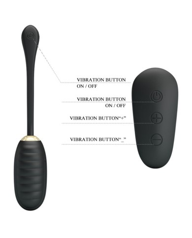 PRETTY LOVE DOREEN HUEVO VIBRADOR DE LUJO RECARGABLE NEGRO CONTROL REMOTO