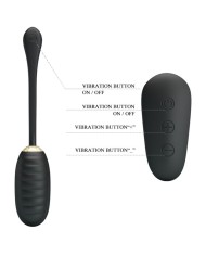 PRETTY LOVE DOREEN HUEVO VIBRADOR DE LUJO RECARGABLE NEGRO CONTROL REMOTO