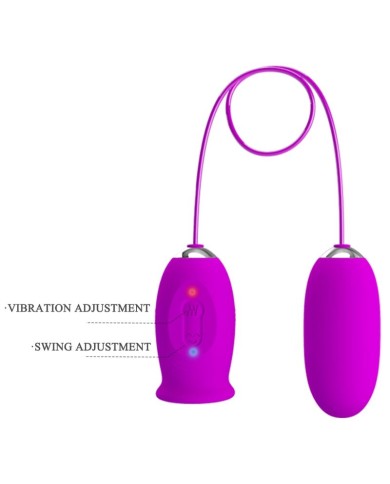 PRETTY LOVE DAISY HUEVO DUAL VIBRADOR RECARGABLE MORADO