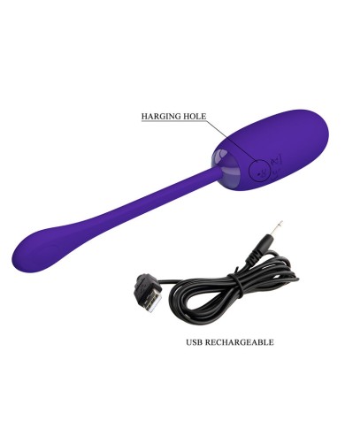PRETTY LOVE JULIUS HUEVO VIBRADOR IMPERMEBLE RECARGABLE LILA