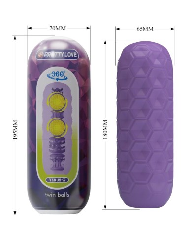 PRETTY LOVE TWIN BALLS MASTURBADOR MASCULINO MORADO