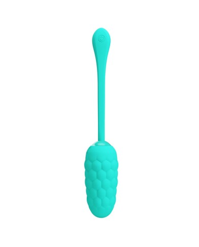 PRETTY LOVE HUEVO VIBRADOR CON TEXTURA MARINA RECARGABLE VERDE AGUA