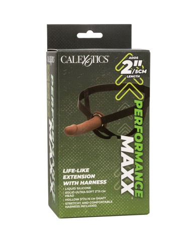 CALIFORNIA EXOTICS PERFORMANCE MAXX EXTENSIoN REALISTA CON ARNeS PIEL MORENO