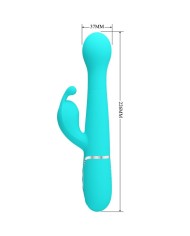 PRETTY LOVE DEJON VIBRADOR RABBIT 3 EN 1 MULTIFUNCION VERDE AGUA