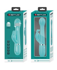 PRETTY LOVE DEJON VIBRADOR RABBIT 3 EN 1 MULTIFUNCION VERDE AGUA
