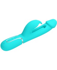 PRETTY LOVE KAMPAS VIBRADOR RABBIT 3 EN 1 MULTIFUNCION CON LENGUA VERDE AGUA