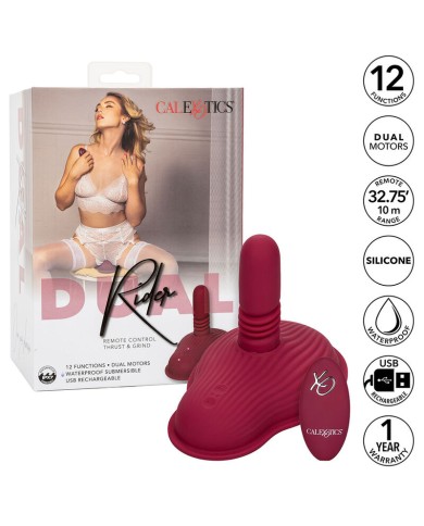 CALEXOTICS RIDER MASAJEADOR DOBLE MOTOR CONTROL REMOTO ROJO